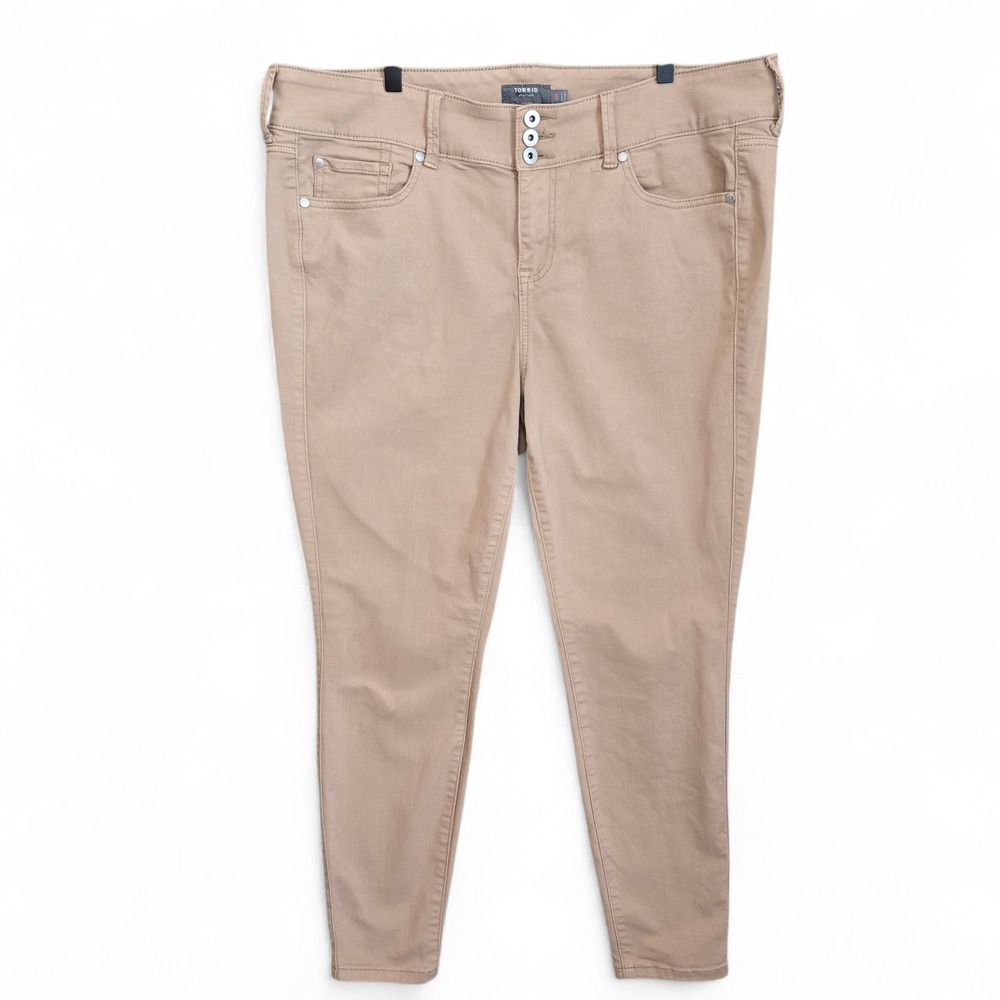 Torrid Pants Womens 18 Beige Jegging Super Soft High Rise Skinny Stretch